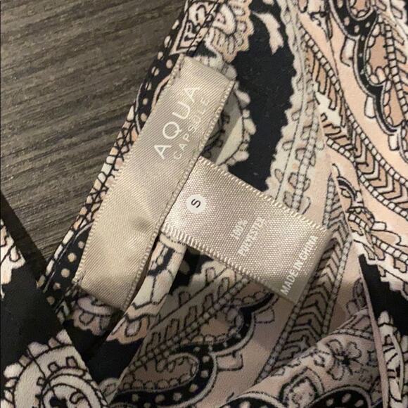 Aqua Capsule Paisley Black and Pink Tank Top Small - Picture 2 of 3